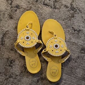 Jack Rogers Yellow Jelly Sandals with White Accents
